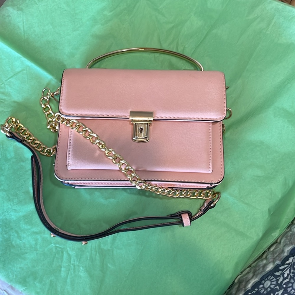 Pink & Gold Accent Purse, NWOT